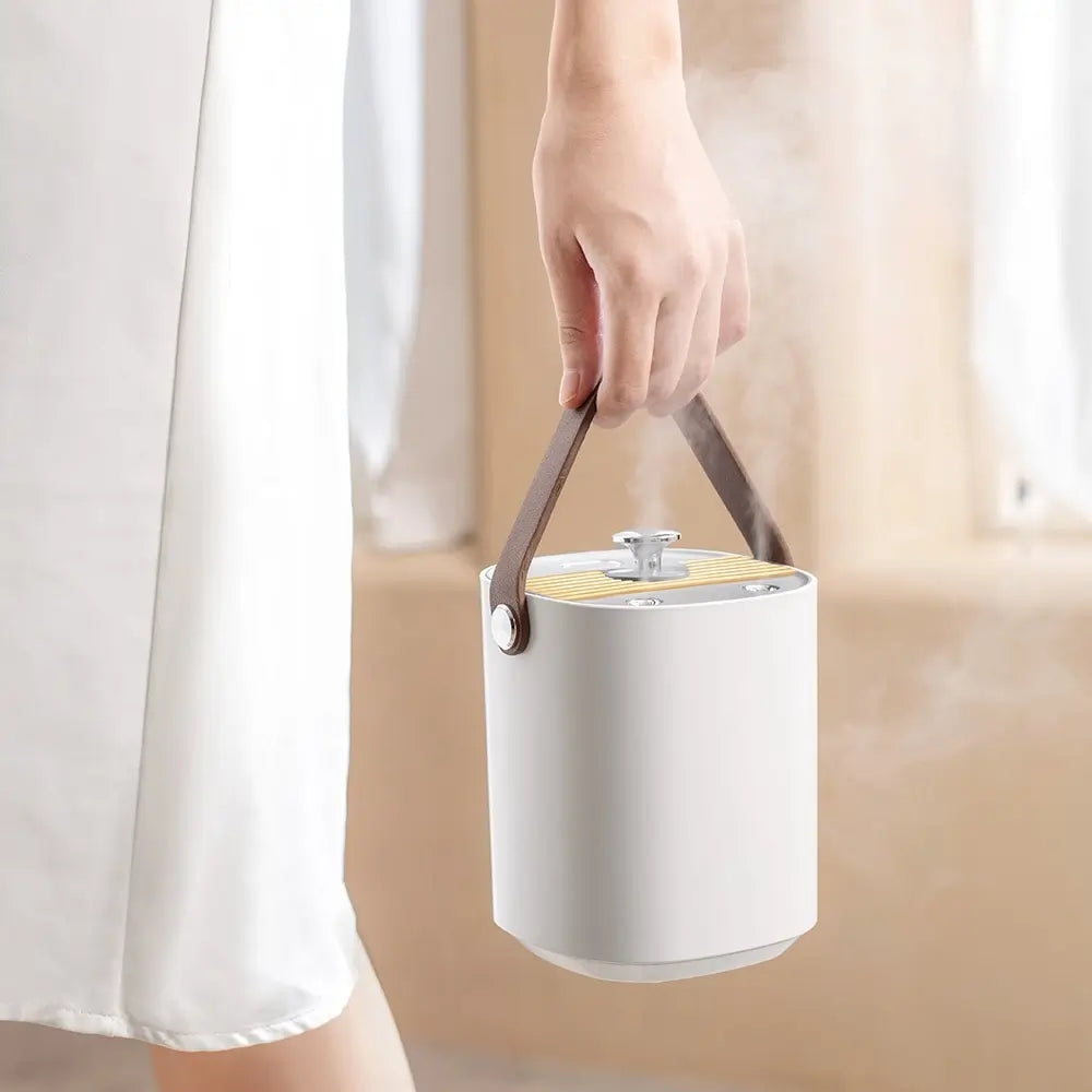holding the white modern humidifier